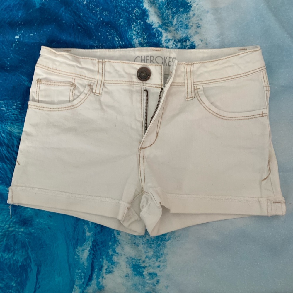 Cherokee white jean short shorts